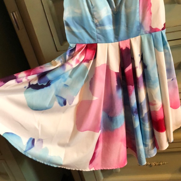 Flowy Colorful Summer Mini Dress - Picture 3 of 6